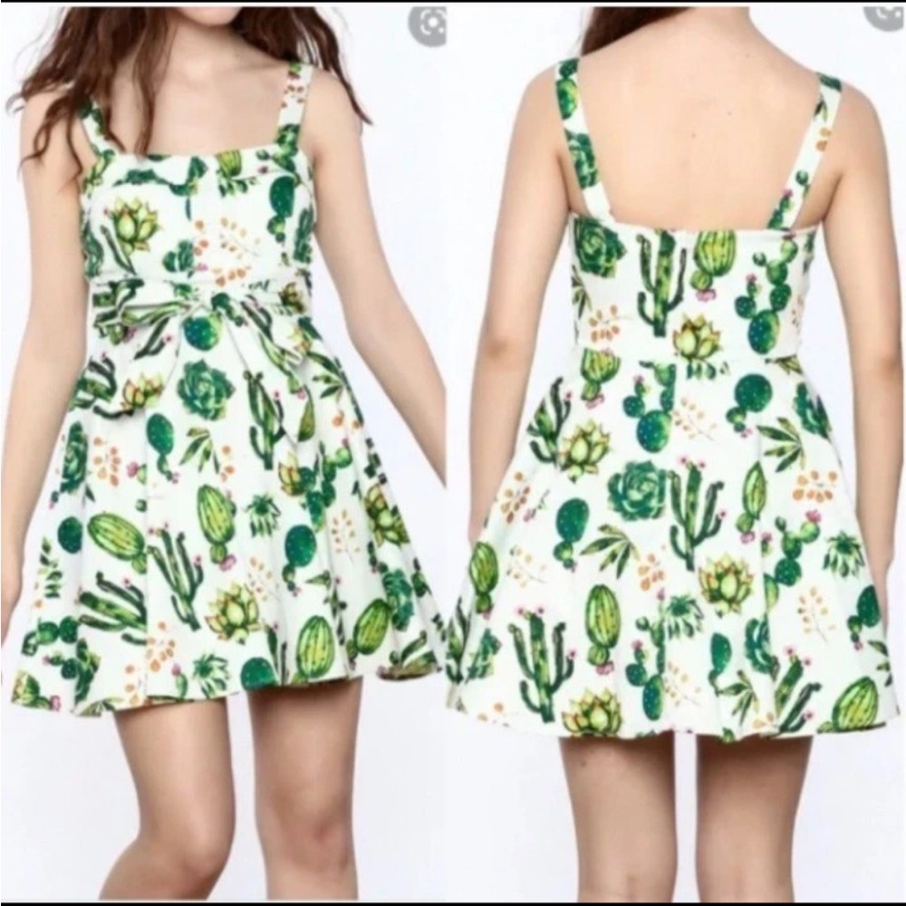 IXIA Cactus Succulent Print
Sundress Pinup Retro Swing Dress
M